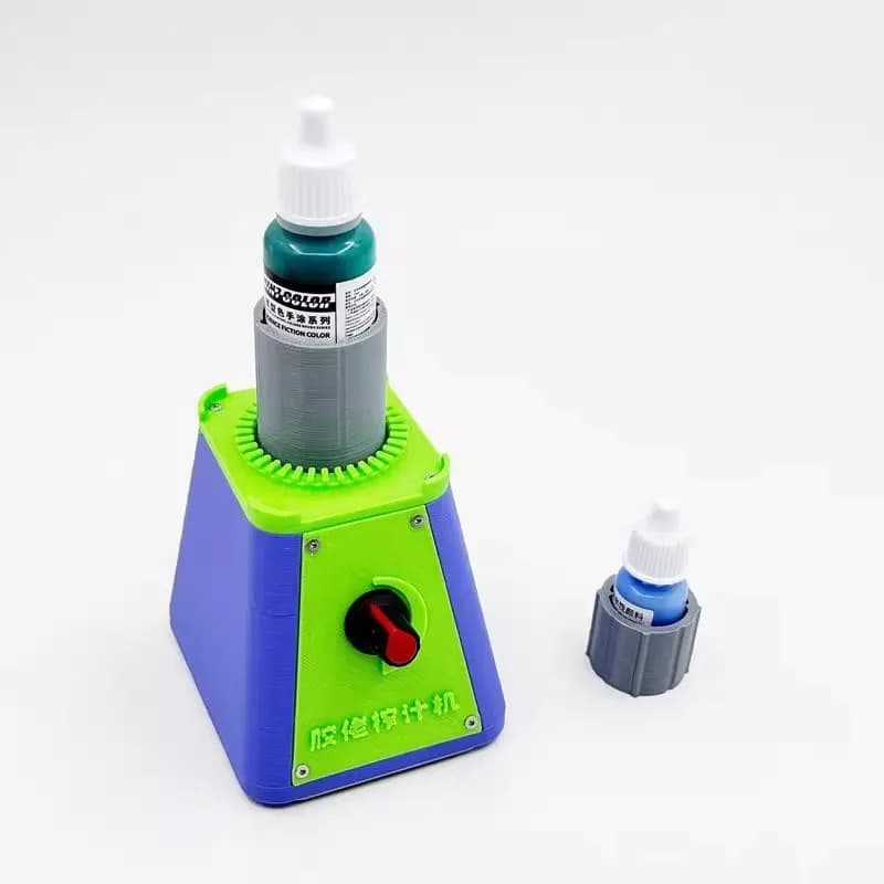 Electric paint mixer with adjustable speed, suitable for model paint, fits 19/25mm bottles