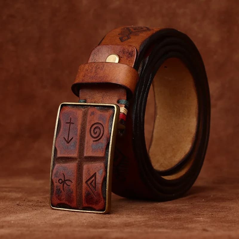 3.8CM High Quality Genuine Leather Belts with Luxury Smooth Buckle Pure Cow Leather Strap with Red Laser Engraving Male Jeans for Men