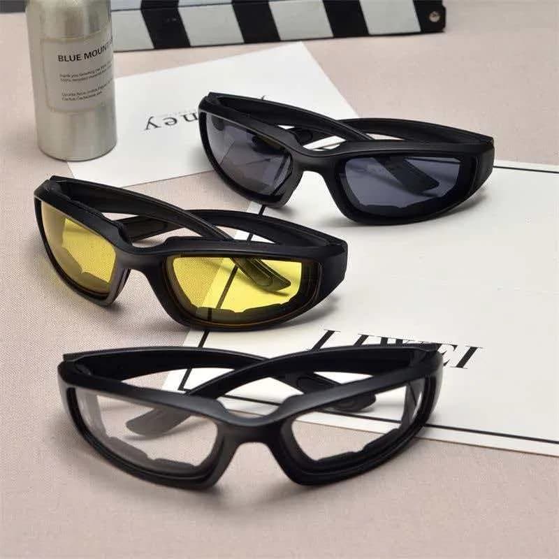 Yellow Lenses Outdoor Sunglasses windproof Dustproof Punk Goggles UV Protective Black Shades Motorcycle Glasses