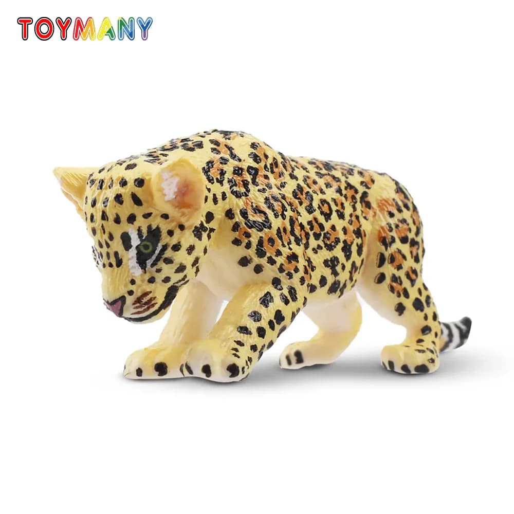 Toymany Simulazione tanding Jaguar Cub Fauna Selvatica Modello Animale Giocattolo Mini Figure Bambole Action Figurine Giocattoli Regalo Dei Bambini