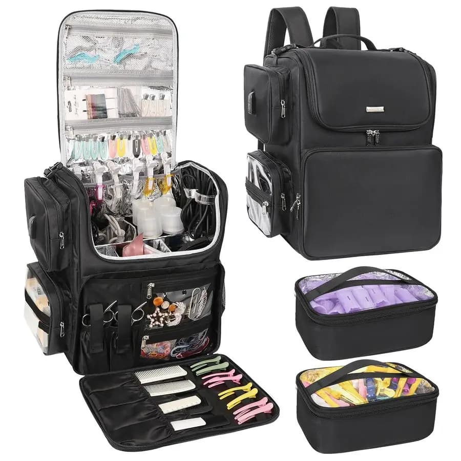 Borsa da Viaggio per Strumenti da Parrucchiere, Zaino per Stilisti, Borsa per Cosmetologia, Isolamento Termico a Strati Completi per Ferro Arricciacapelli, Piastra per Capelli