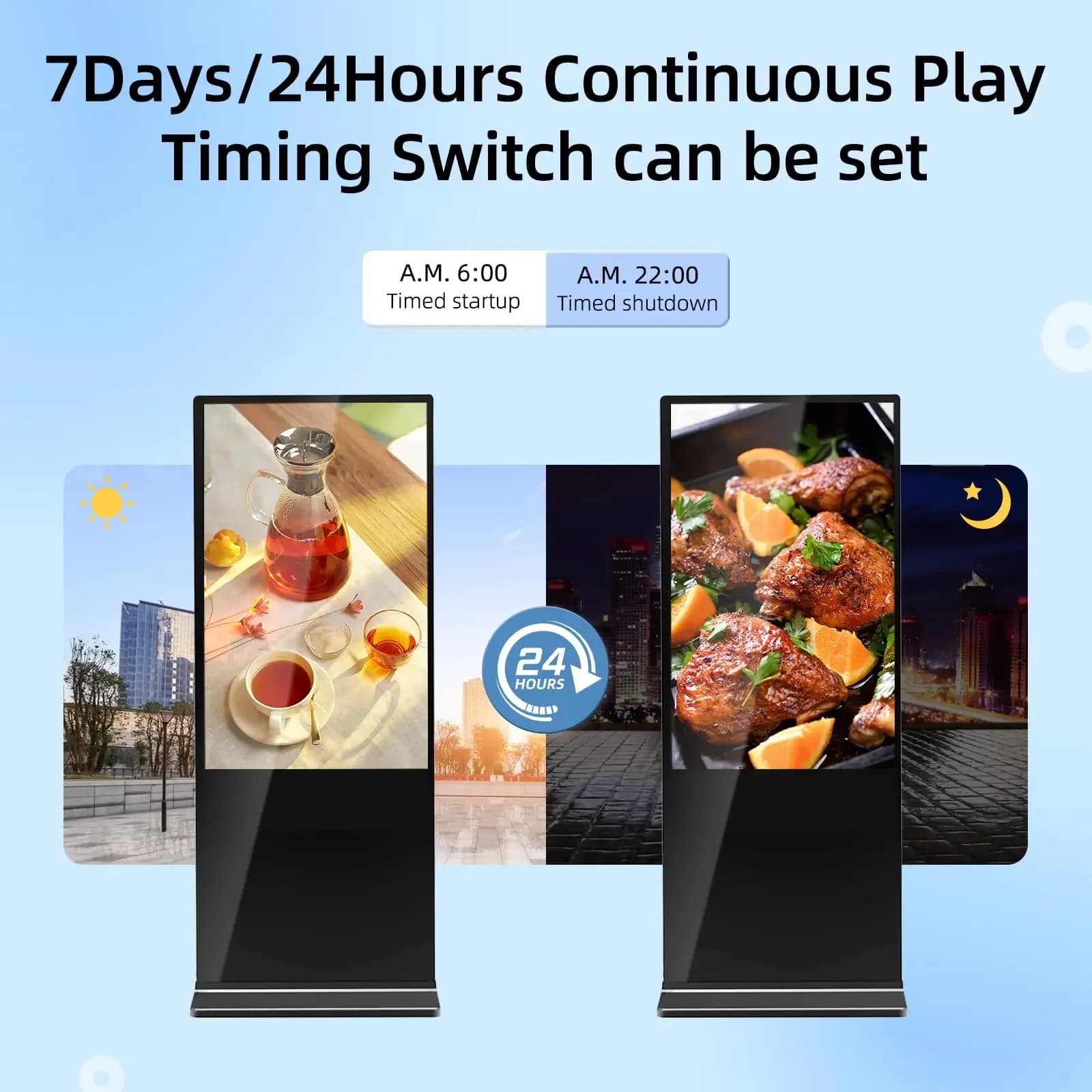MWE 65 Inch 4K Digital Signage Display Kiosk, Indoor Floor Standing Advertising Display Poster, LCD Commercial Display with Auto Media Player, Android System, HDMI/USB/WiFi