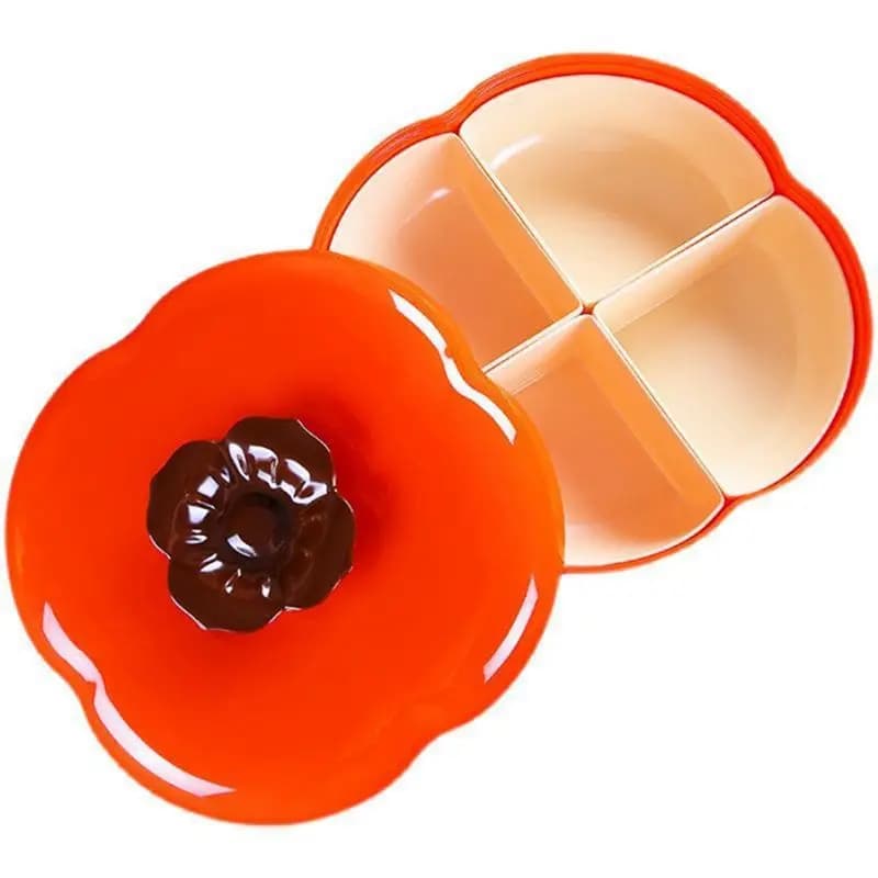 AEB0-Vassoio per snack cachi, piatto per caramelle con vassoio per frutta secca con piatto per caramelle portatile con coperchio