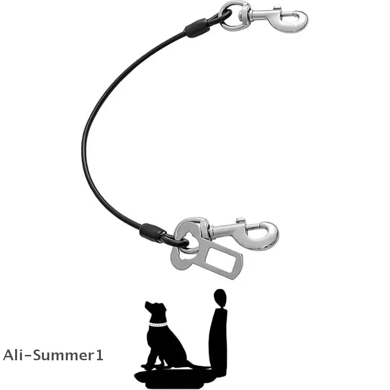 Guinzaglio di sicurezza universale per cani per auto Guinzaglio di sicurezza per cani con fune metallica anti-morso per cani Cintura di sicurezza per collare di trazione da viaggio