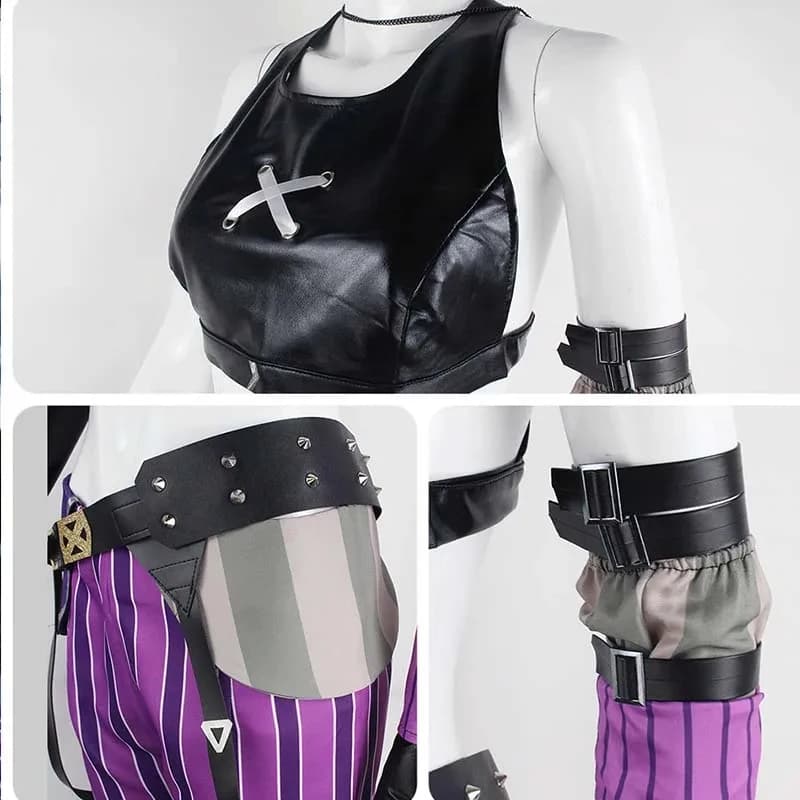 ◆ Costume Cosplay Jinx 2026 del Gioco Arcane, Abiti da Donna Jinx per Halloween, Comic Con, Set Completo ◆ …~