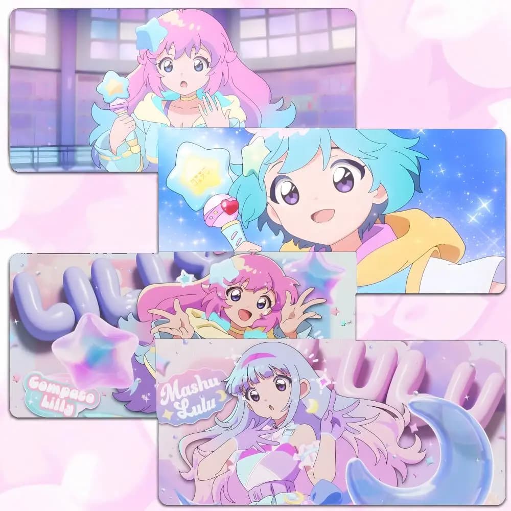 Magical Girl Cute Magical Sisters Lulutto Lilly Mouse Pad Thick Lock Edge Gaming Desk Mat Large Size PC Mouse Pad Home decor