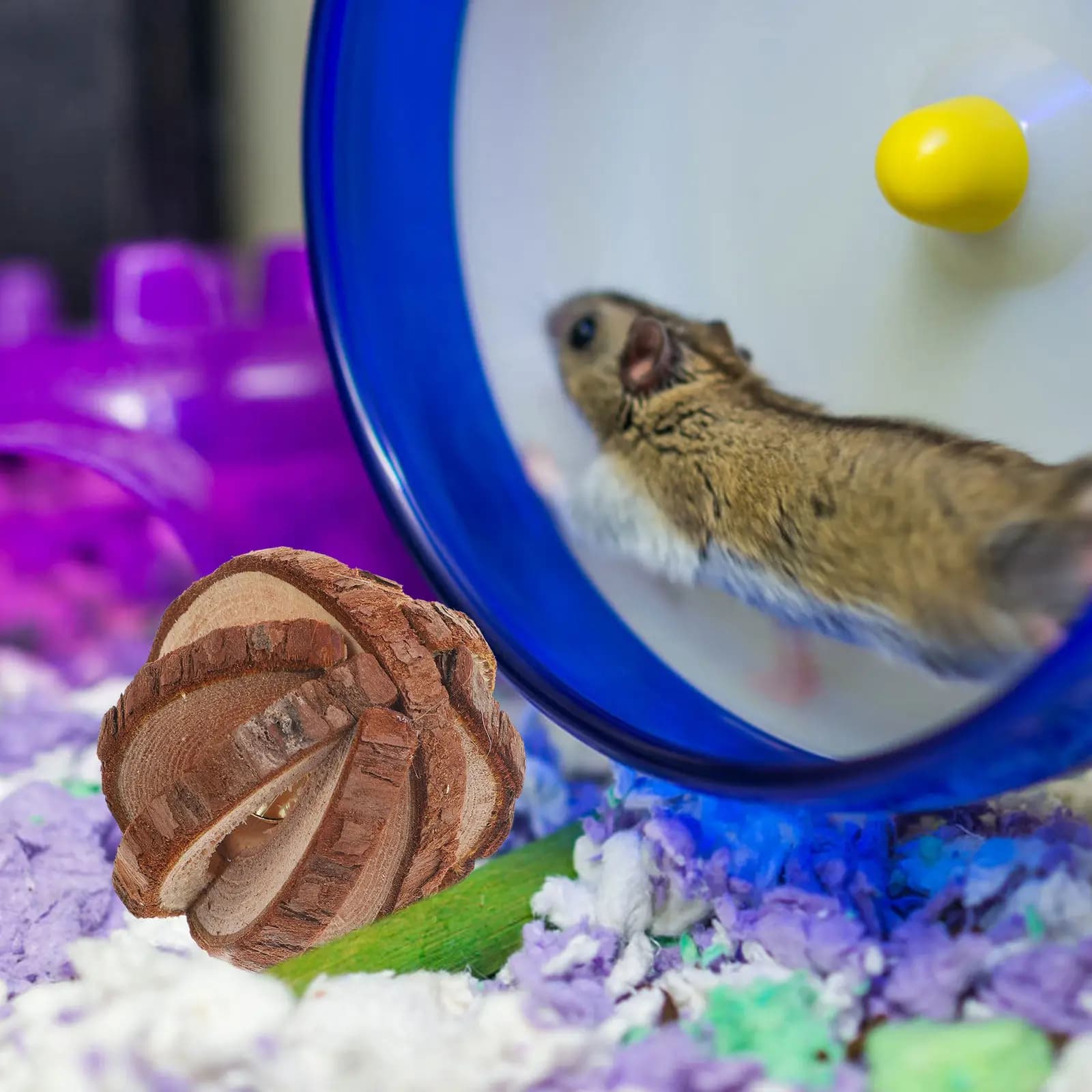 Blocco Naturale in Legno per Masticare e Affilare i Denti per Criceti e Conigli, Giocattolo in Legno per Piccoli Animali Domestici, per Criceti e Ratti