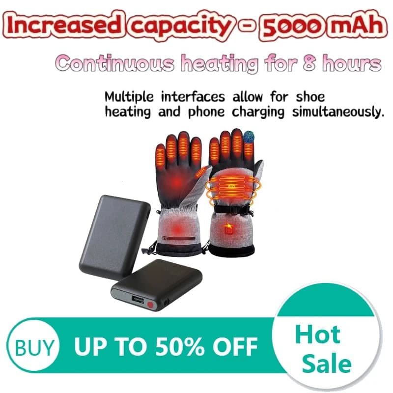Batterie da 5V 5000mAh per calze riscaldate, mini power bank portatile per esterni, abbigliamento riscaldato, guanti, sciarpe, alimentatore mobile.