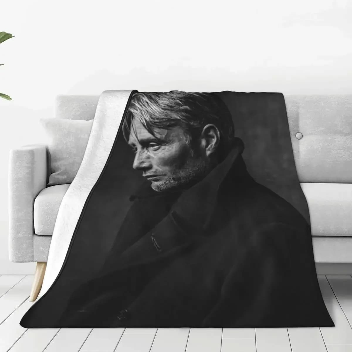 Mads Mikkelsen coperta danese attore viaggio flanella coperta da tiro Super Soft soggiorno copriletto personalizzato regalo