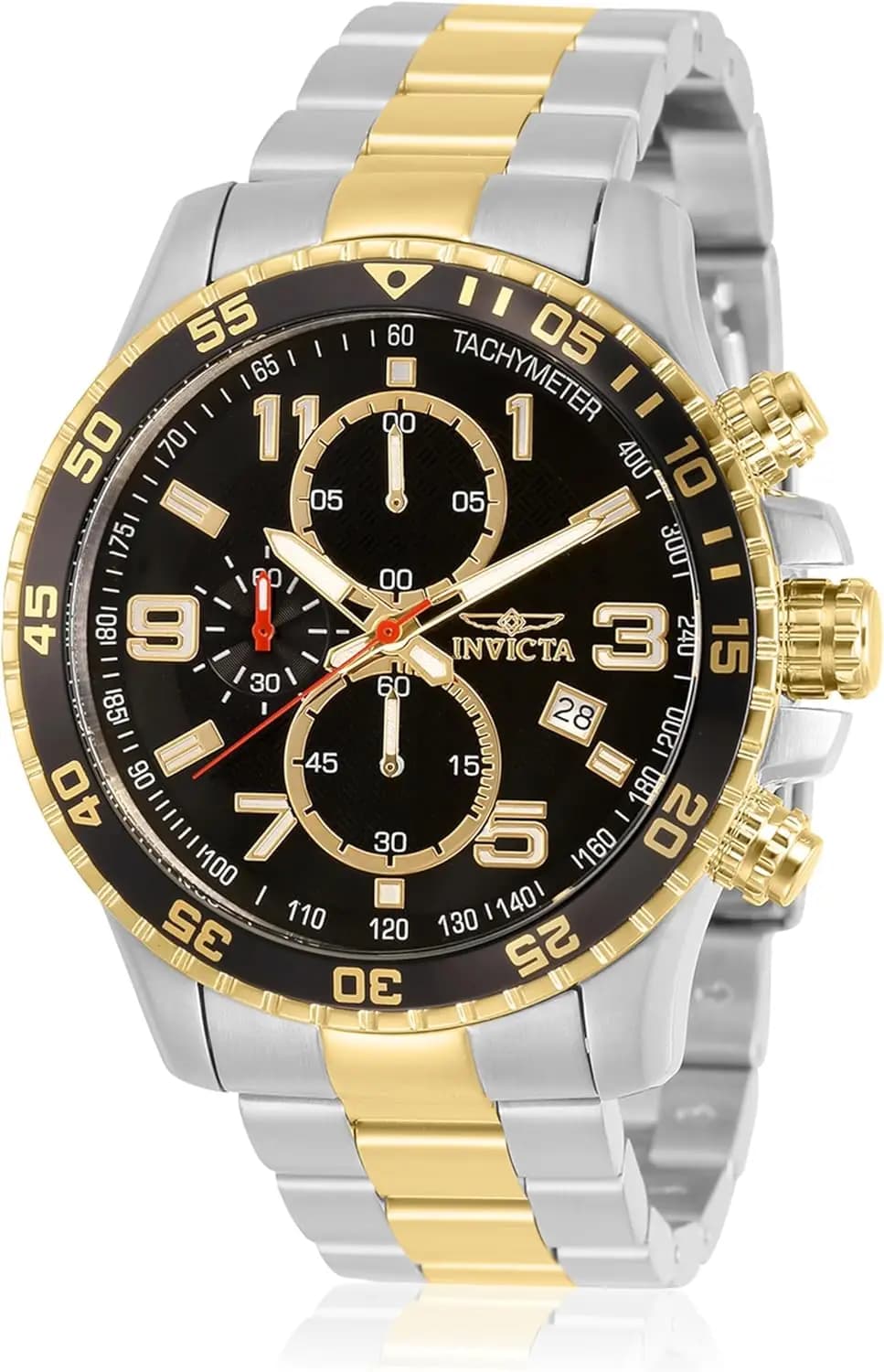 Men's Chronograph Watch with Textured Dial and Stainless Steel Strap, Water Resistant