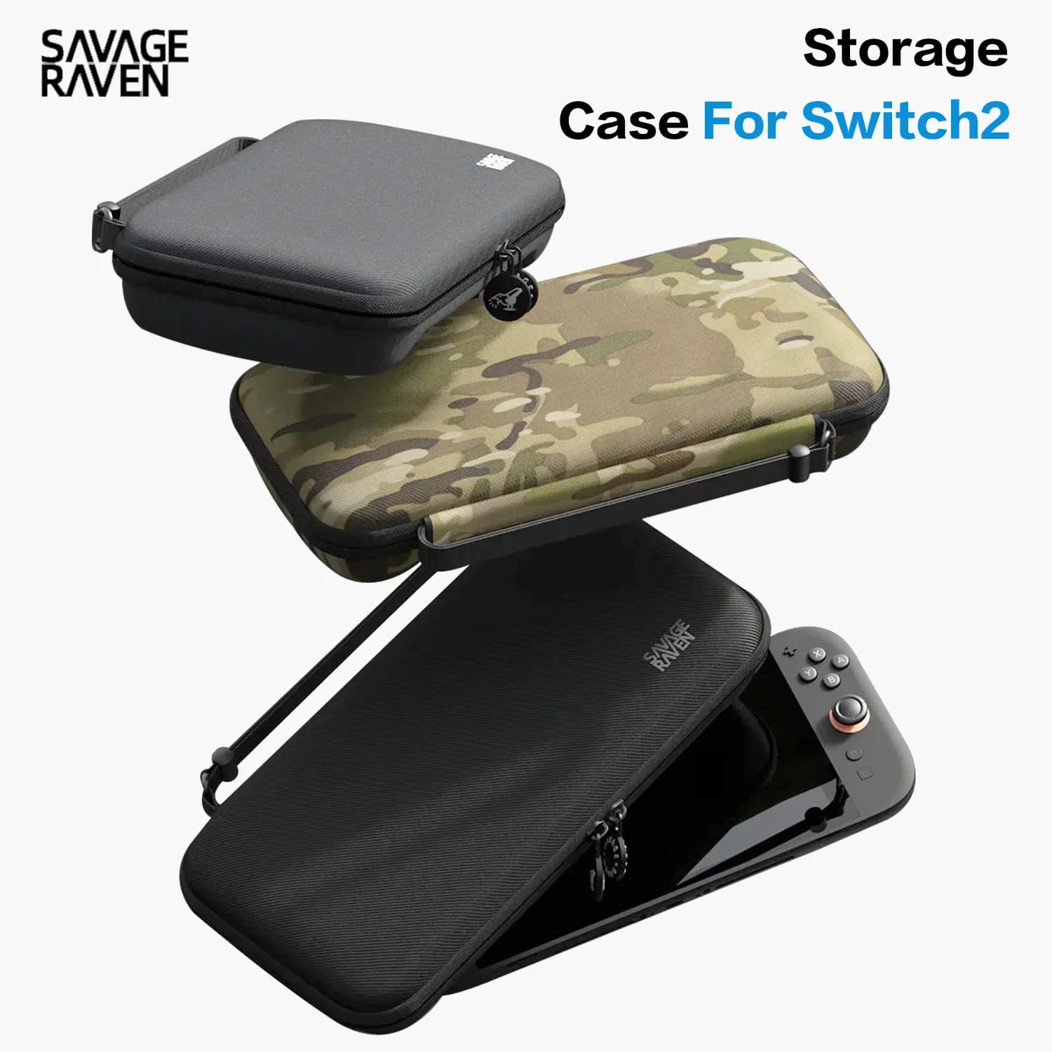 Corvo selvaggio di Skull & Co. Custodia da trasporto per Switch 2 Borsa da viaggio Accessori NS Custodia protettiva Contiene 8 cartucce di giochi