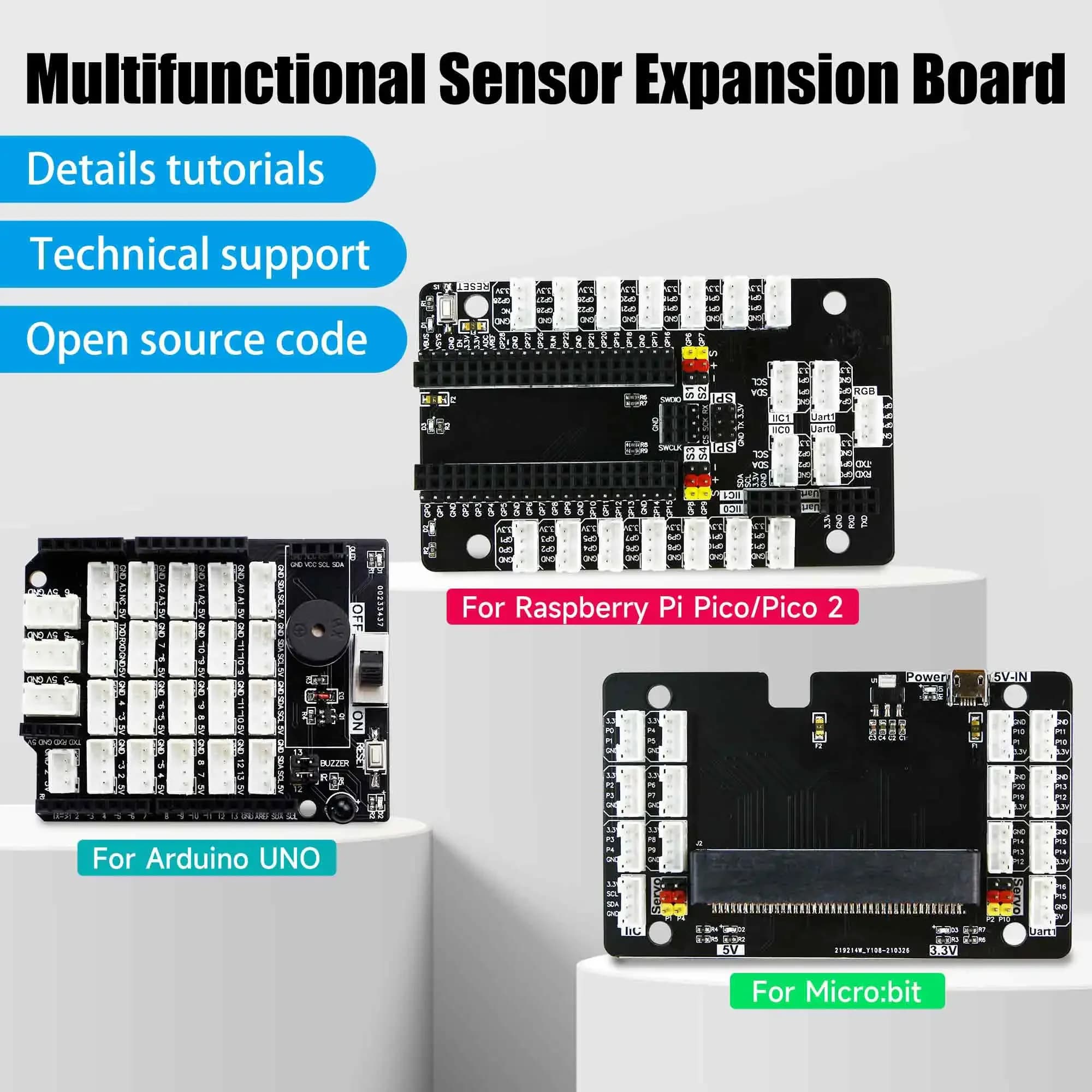 Scheda di espansione sensore Yahboom con porta PH2.0 per modulo sensore compatibile con BBC MicroBit Raspberry Pi Pico