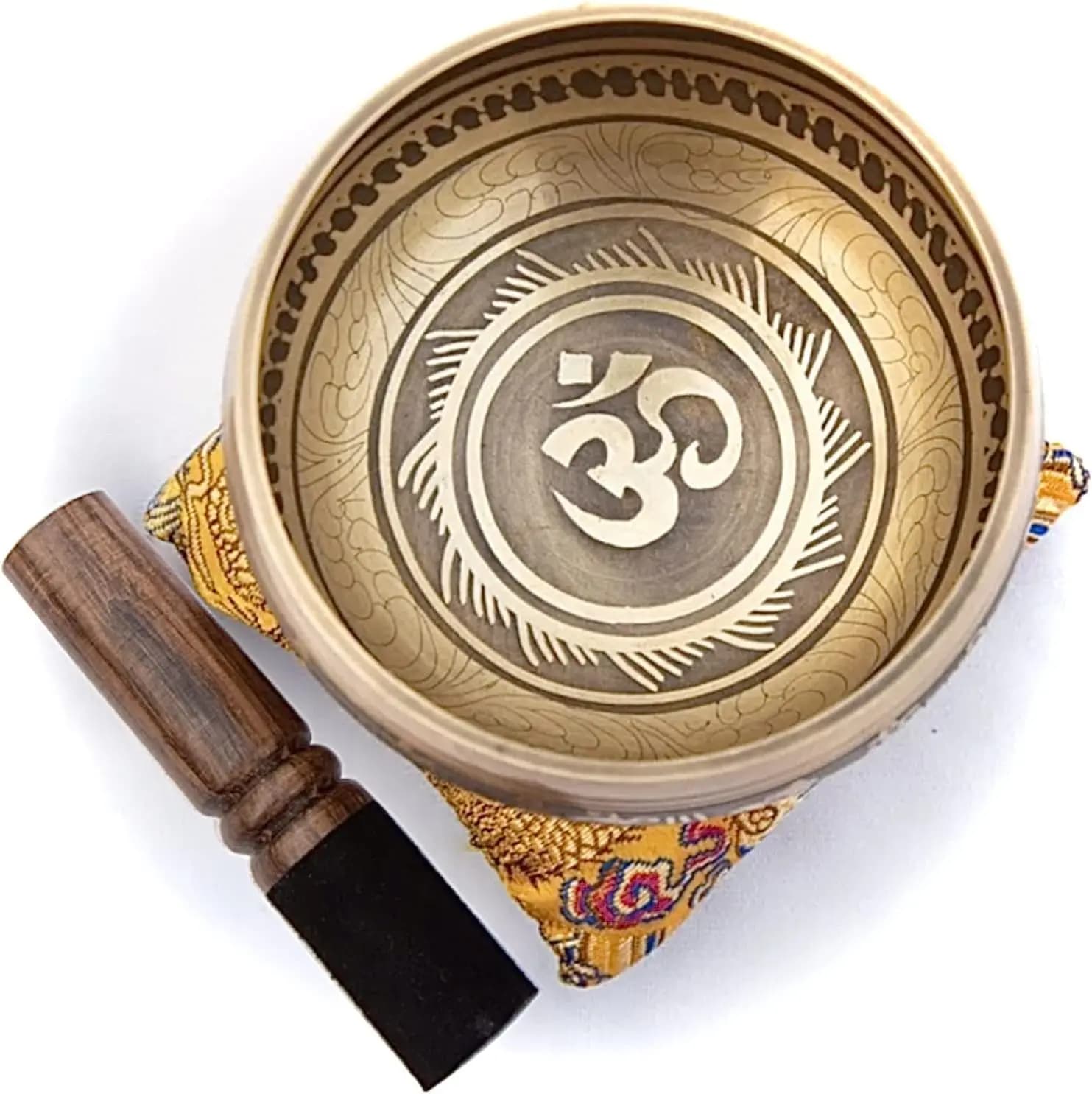 Singing Bowl Set Bronze Master Grade Pure Tone Thangka Art Handmade