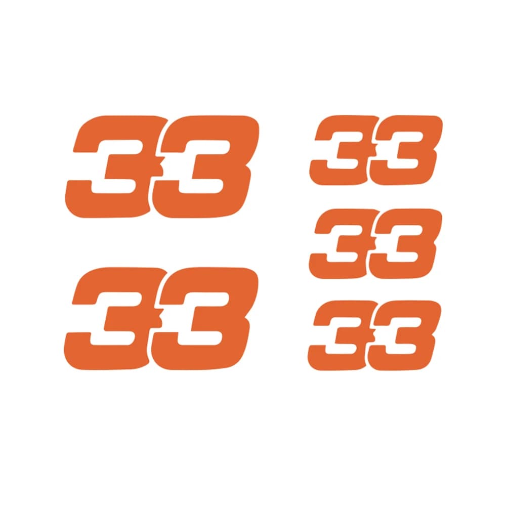 Car Helmet Stickers with Number 33 of Max Verstappen, Motorcycle and Car Decorations, Sports Events Sticker