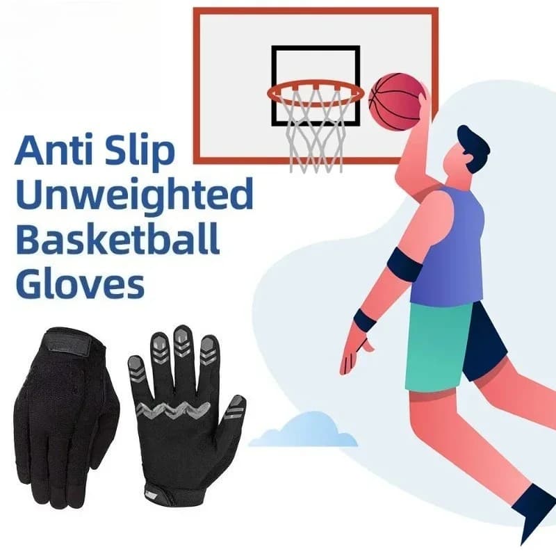 Guanti da basket antiscivolo per adulti, senza peso, per il controllo della palla, guanti da allenamento e per la guida assistita