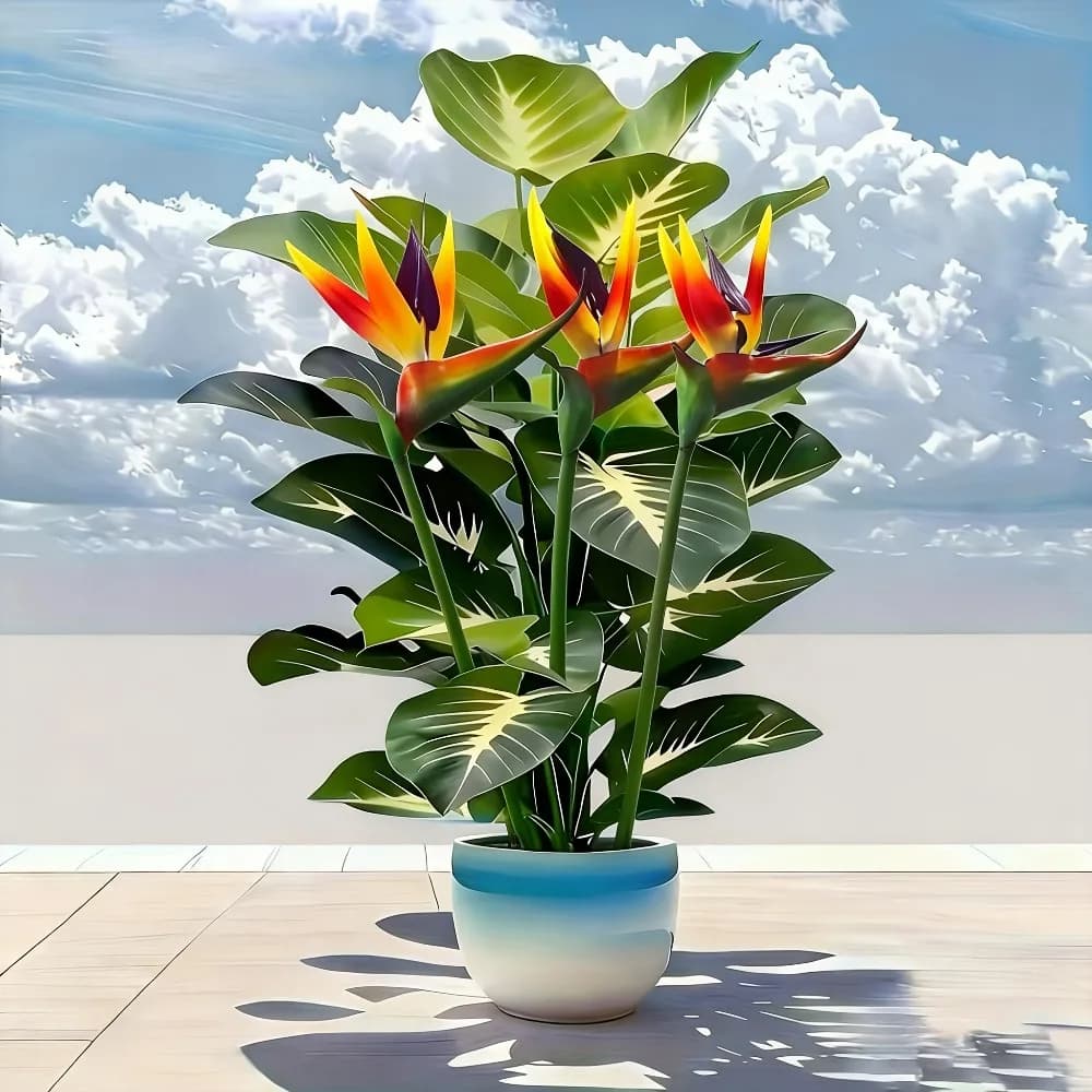 Piante Artificiali di Uccello del Paradiso e Pothos per Decorazioni Esterne in Giardini, Centri Commerciali, Hotel, Uffici, Case e Matrimoni