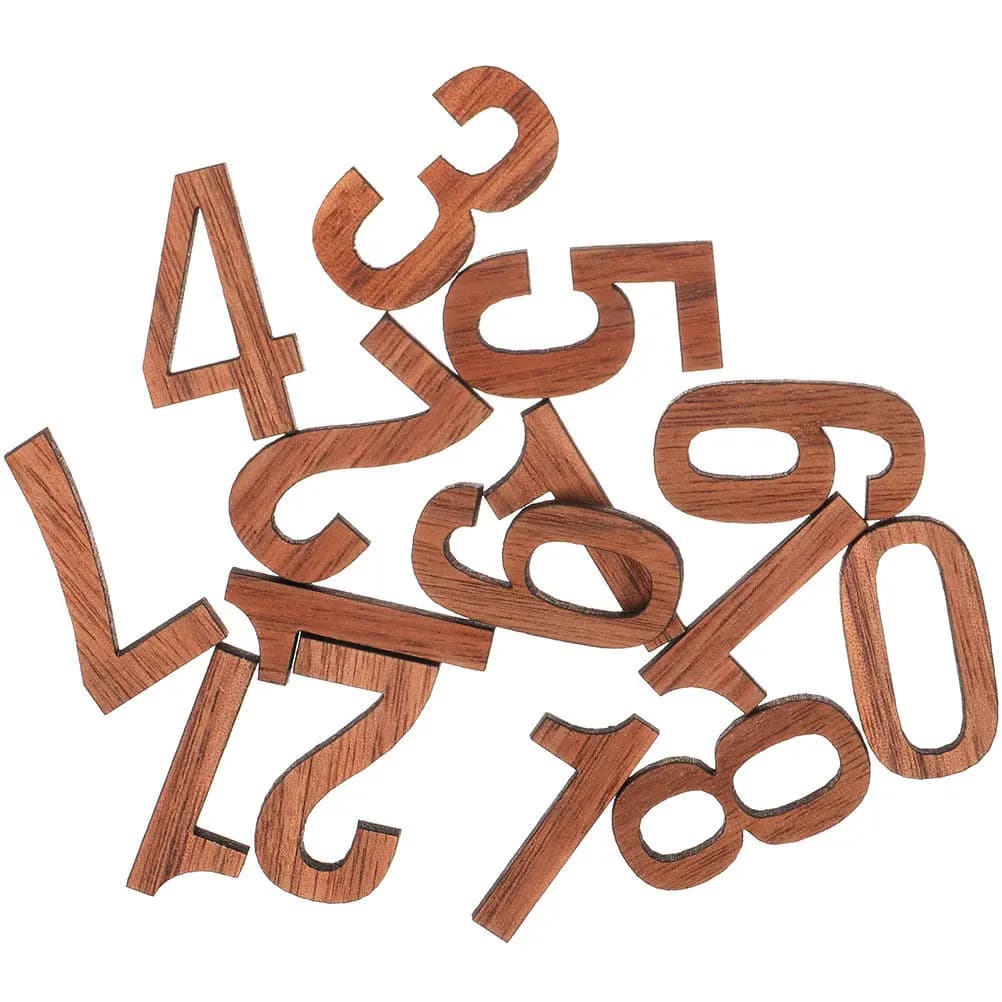 12Pcs Wall Clock Numerals Black Walnut Arabic Roman Numbers DIY Digital Clock Parts Home Office Commercial Decor