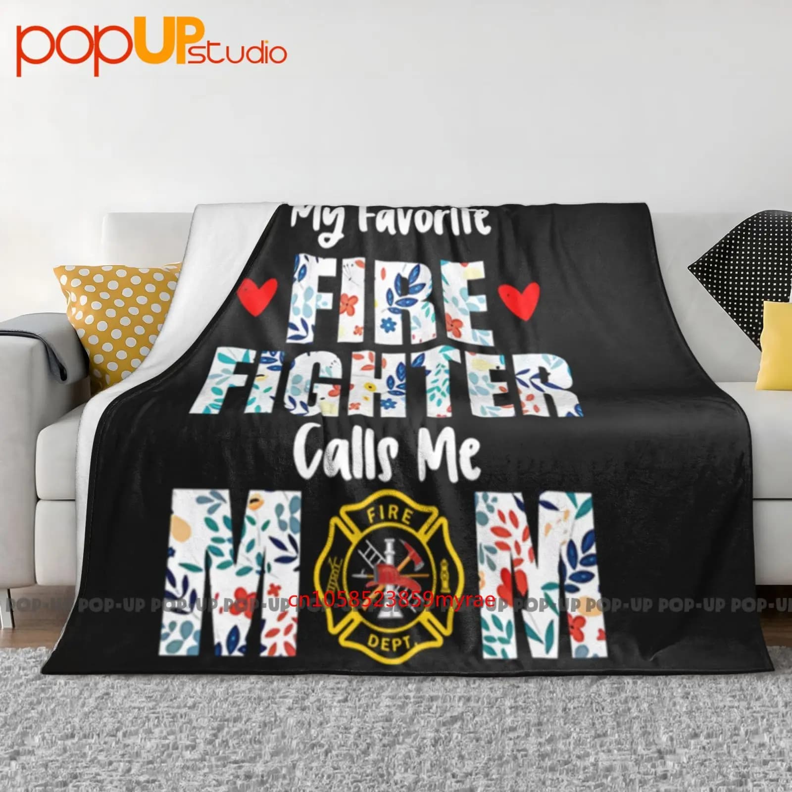 Fiori Il mio pompiere preferito mi chiama mamma Fire Dept Coperta ultra morbida trapunta Copridivano invernale Copriletto