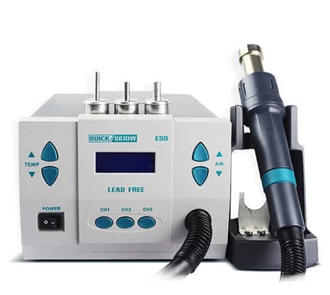 Pistola Termica a Microcomputer da 1000W QUICK 861DW, Stazione di Rilavorazione 220V/110V, Saldatura ad Aria Calda per Telefoni Cellulari, Attrezzature Senza Piombo