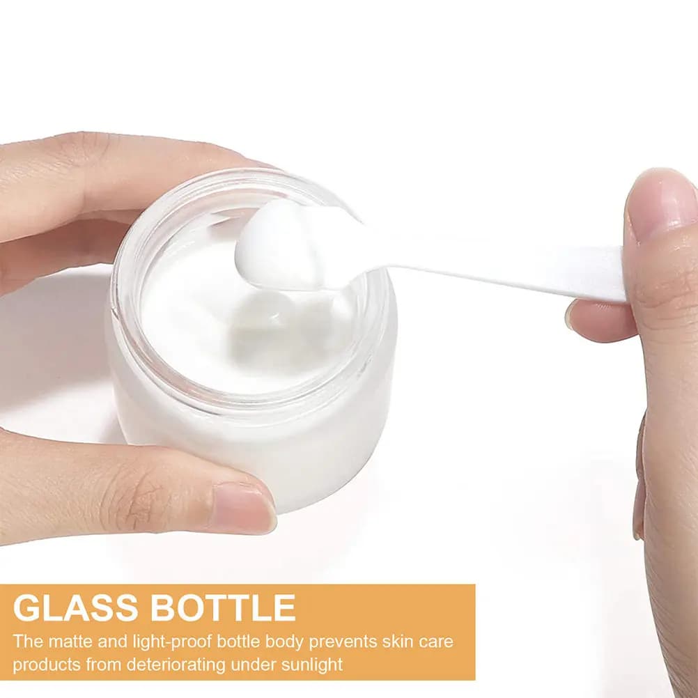 6 small containers for cosmetics, reusable glass containers for face cream, wear moisturizing cream samples, light and portable secondary packaging