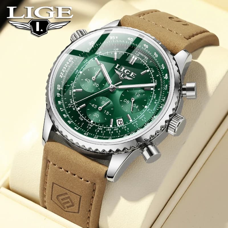 LIGE Top Brand di Lusso Orologio da Uomo Fashion Business Orologi da Polso al Quarzo Impermeabile Cronografo Luminoso Orologi da Uomo Reloj Hombre