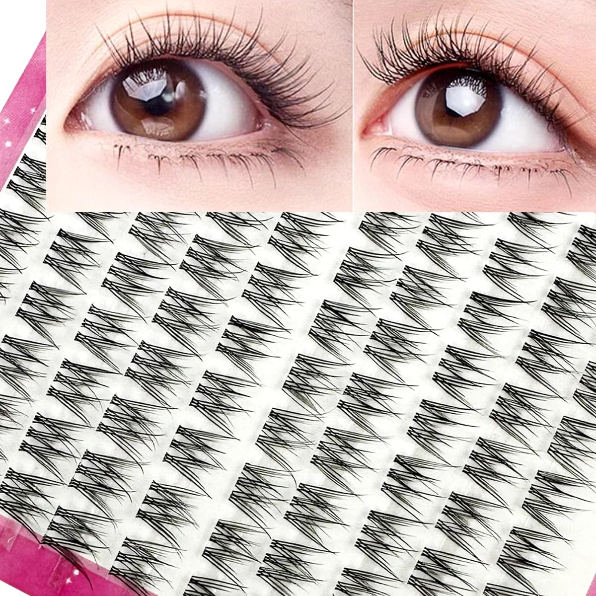 1/scatola 100 Bundles Visone Ciglia Finte Naturale Russo 3D laes Individuale Estensione Ciglia cluster strumento di trucco ciglia all'ingrosso