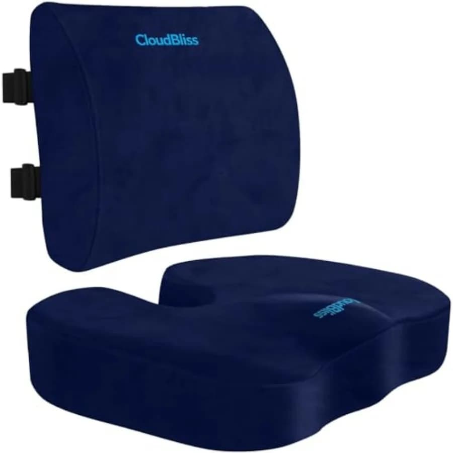 Cuscino per Sedia da Ufficio, Cuscino per Sedile Auto, Supporto Lombare in Memory Foam per Sedia da Ufficio, Cuscino per il Coccige