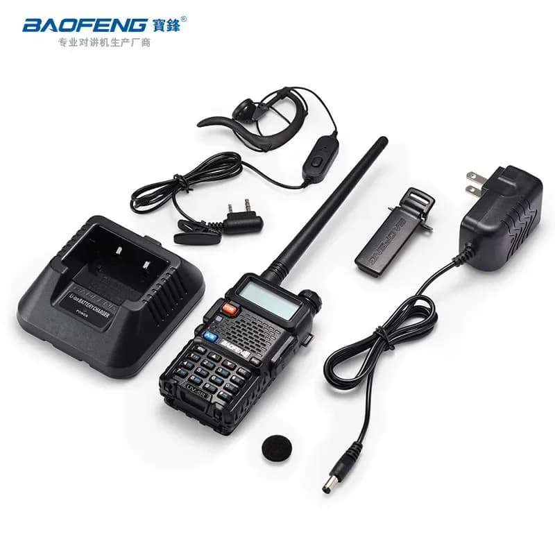 Ricetrasmittente BAOFENG/Baofeng UV-5R Durevole con Display LCD a Doppio Segmento, Alta Potenza per Esterni, Dual-band