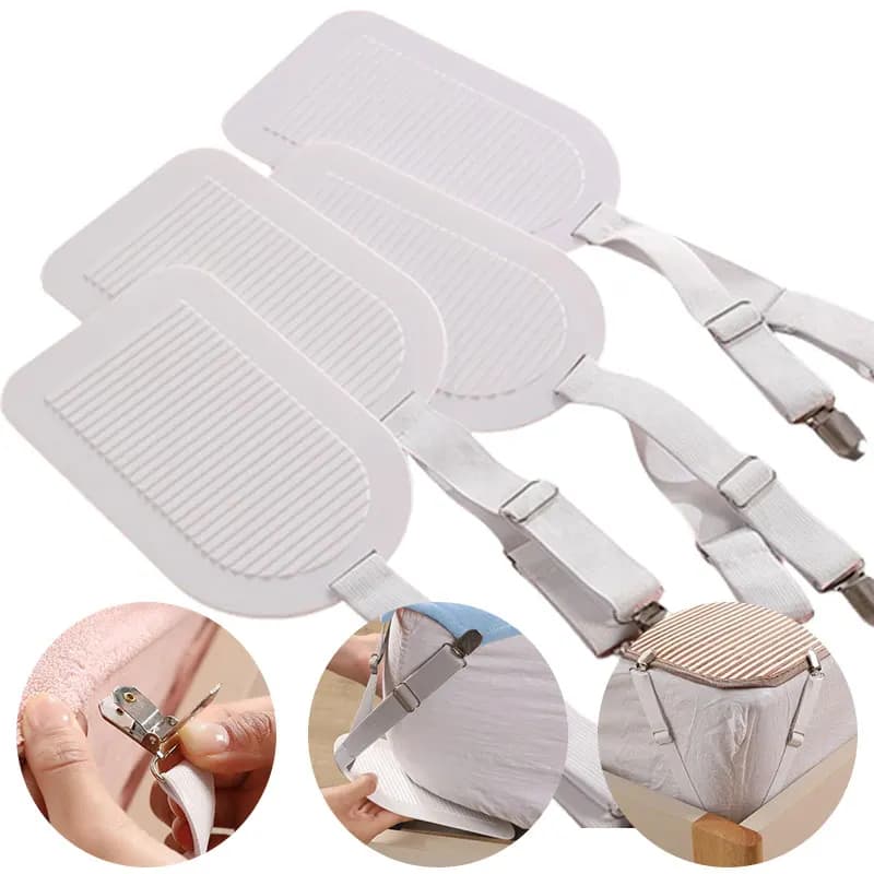 7.8x4,7 inch (1/4 pieces) adjustable non-slip sheets clip - Invisible closure with secure grip, traceless design - Durable PP material