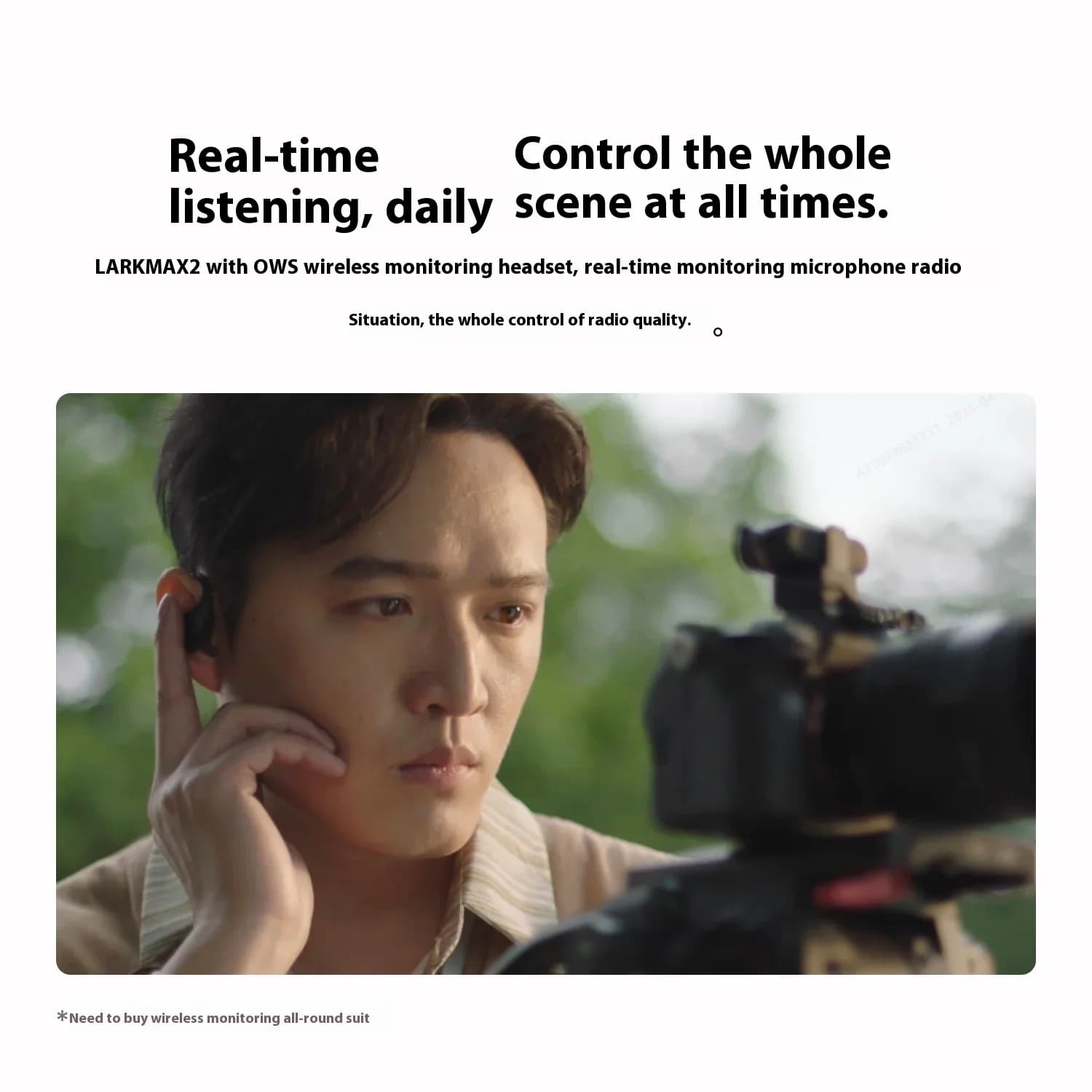 MOMA LARK MAX 2 Microphone Lavalier Wireless Monitor To Noise Cancellation 72dB 48KHz Personalized for audio/interview recording