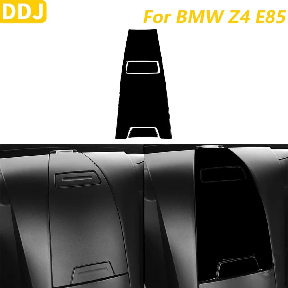 For BMW Z4 E85 E86 2003-2008 Piano Black Rear File Storage Box Switch Panel Cover Car Accessories Interior Decoration Sticker