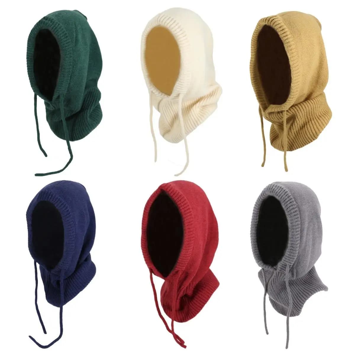 Balaclava Hat Maid with Stretch Cord, Leather Hot Beret with Round Top, Unisex, Winter Casual Style