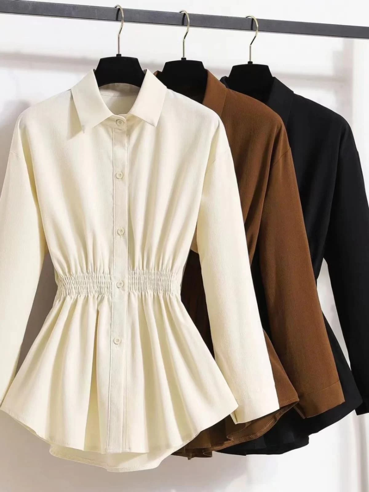 Women's Fashion Shirt Plus Sizes Spring 2024, Top Casual Long Sleeves with Slimming Effect and Hide-Imperfections, High Waist Co...