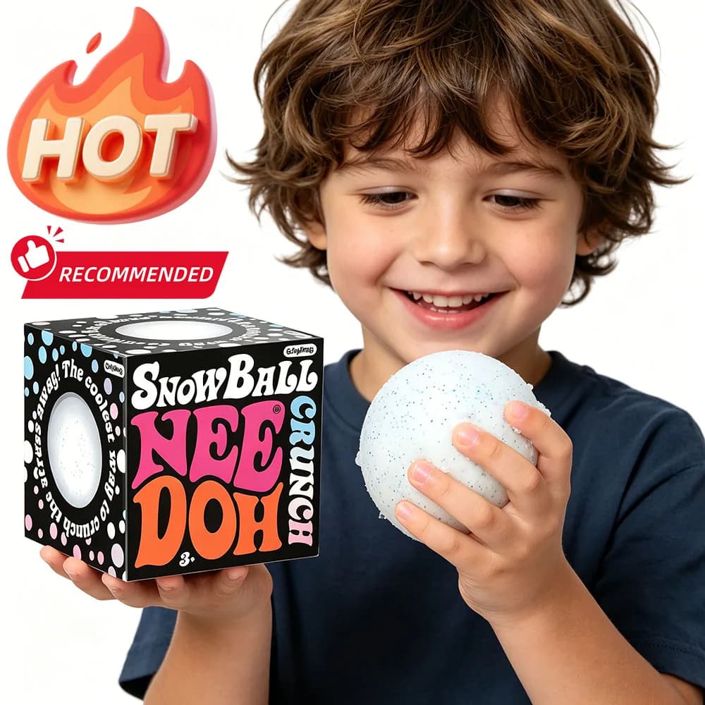 Nuovo Schylling Nee Doh SnowBall Crunch 2026 - Giocattolo Sensoriale Antistress con Suono Croccante per Bambini e Adulti
