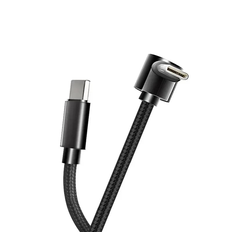 Cavo dati di tipo C intrecciato in nylon da 60 W Cavo USB C a gomito da 90 gradi a USB C PD per iPhone 17 Pro Cavi di ricarica rapida Samsung