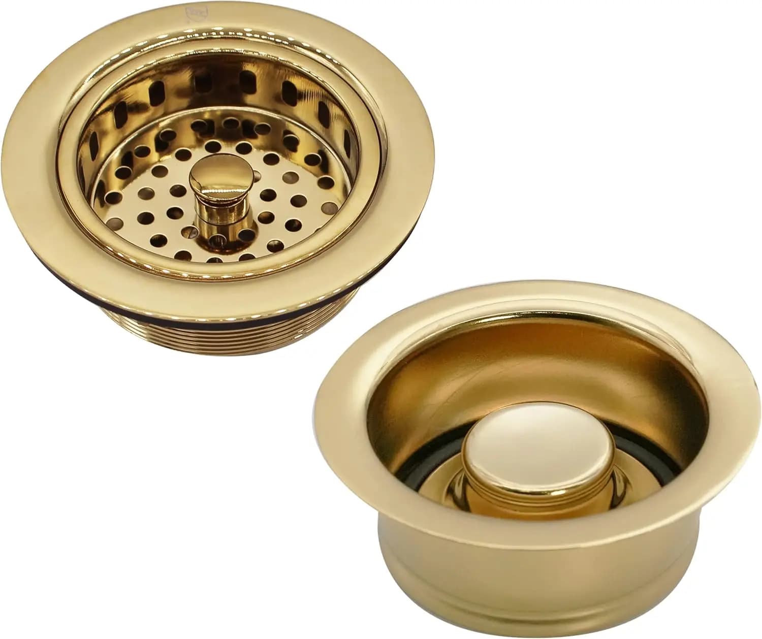 A2165-01 Set di scarico con cestello collettore grande da cucina stile a palo da 4-1/4" OD, con flangia per smaltimento rifiuti e tappo, lucidato B