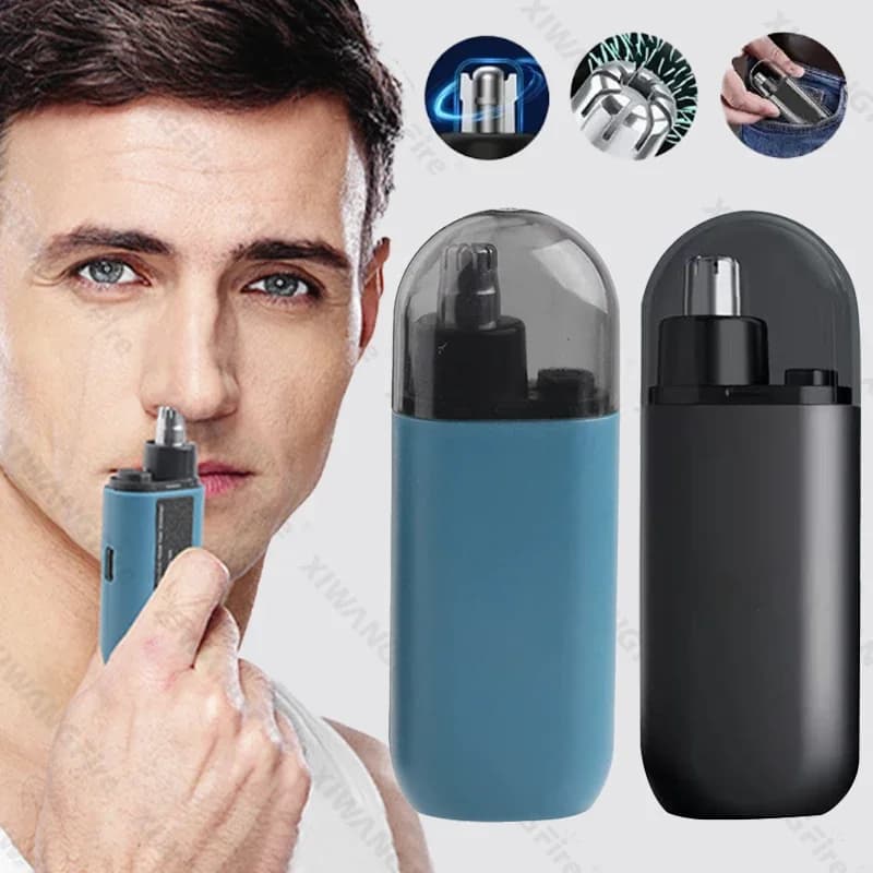 Trimmer elettrico per naso e orecchie ricaricabile tramite USB - Batteria ai polimeri di litio da 150 mAh, ricarica rapida, tagliacapelli compatto e portatile per la toelettatura degli uomini