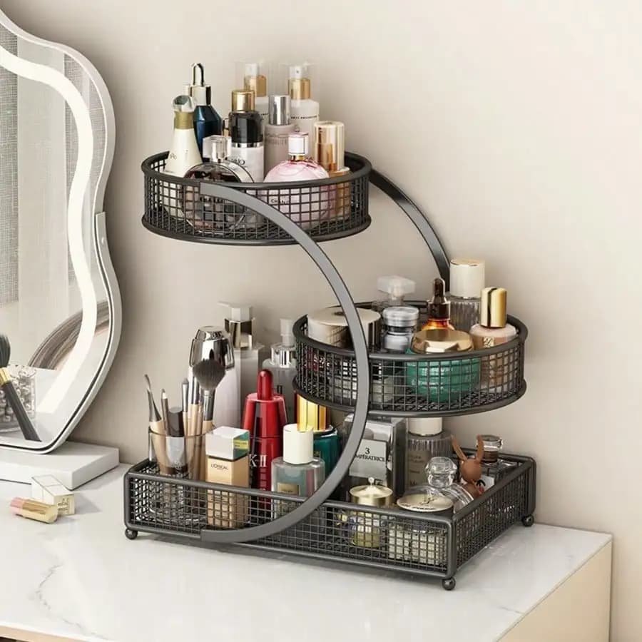 1PCS 3-Tier Cosmetic Storage Rack - No Assembly Required, Bathroom Countertop Storage Rack - Bathroom Storage Rack - Cosmetic St