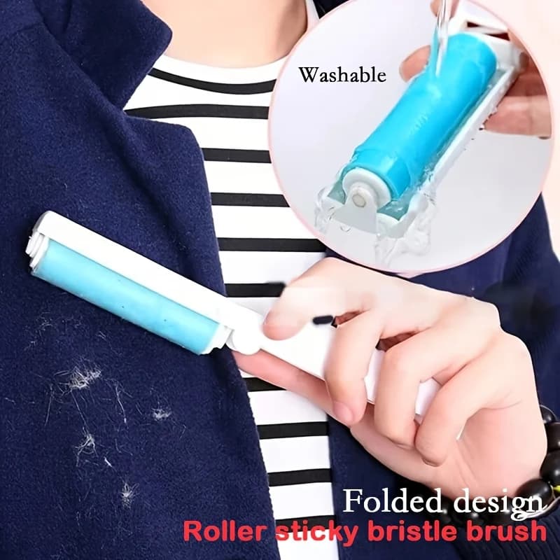 Set di 3 Mini Spazzole Pieghevoli per Rimozione Pelucchi, Spazzola Manuale Portatile per Rimozione Peli, Compatta da Viaggio