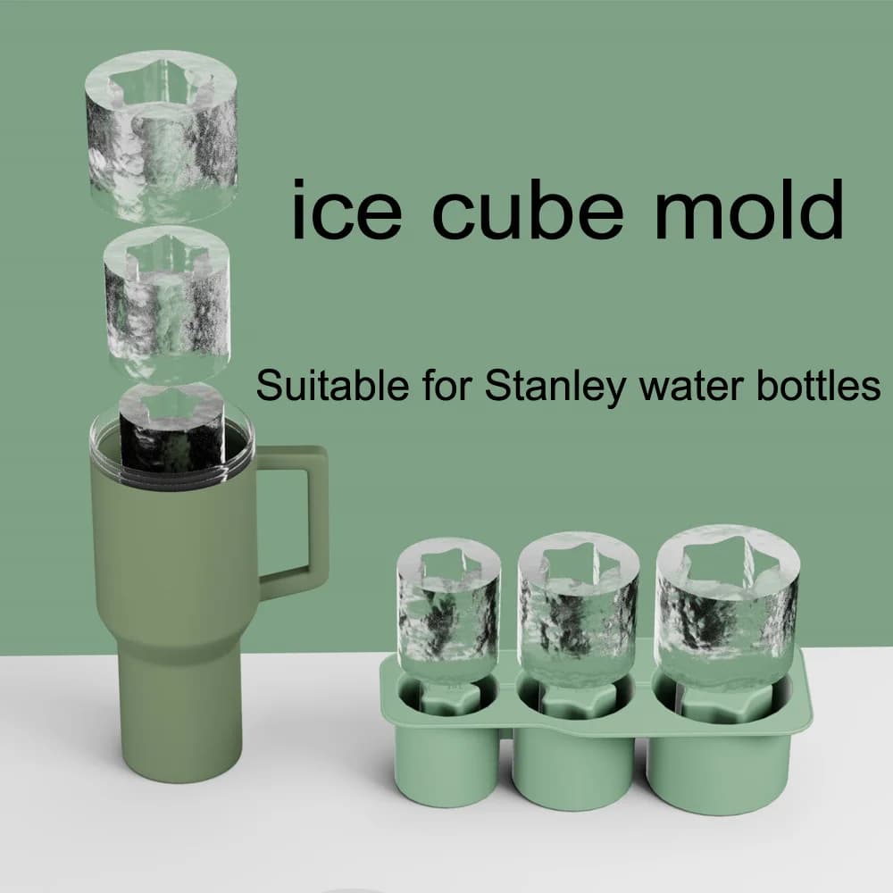 Vassoio per il ghiaccio in Silicone tazza per il ghiaccio da 3040 once facile da rilasciare vassoio per il ghiaccio a tre scomparti stampo per ghiaccio stampo per ghiaccio cubetti di ghiaccio riutilizzabili