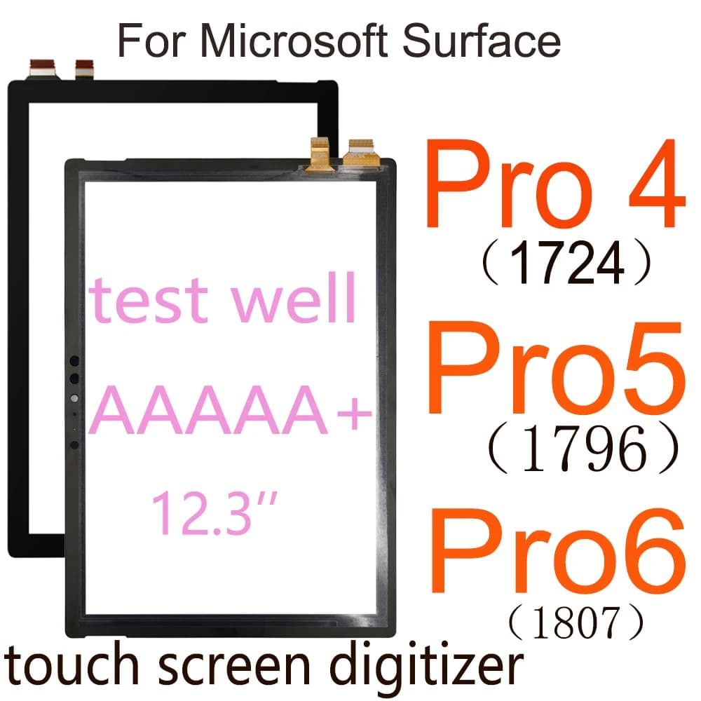 Vendita all'Ingrosso di Schermi Touch Screen di Ricambio per Microsoft Surface Pro 4 1724, Pro 4, Pro 5 1796, Pro 6 1807, Non Schermi LCD