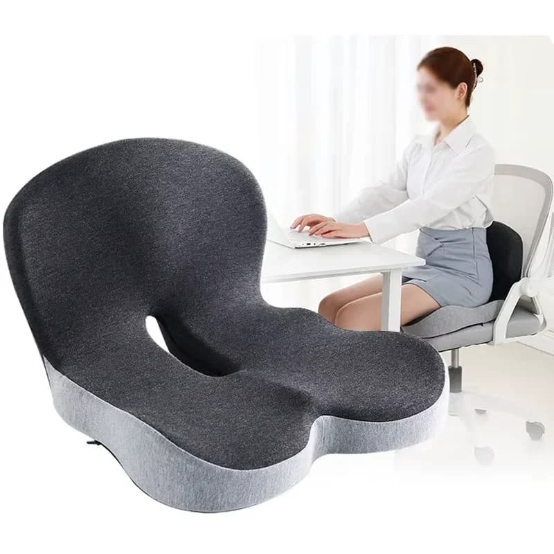 Memory Foam Cuscino del sedile monopezzo Schienale Cuscino per sedia da ufficio Massaggio Supporto lombare Sollievo dal dolore Cuscino per auto traspirante