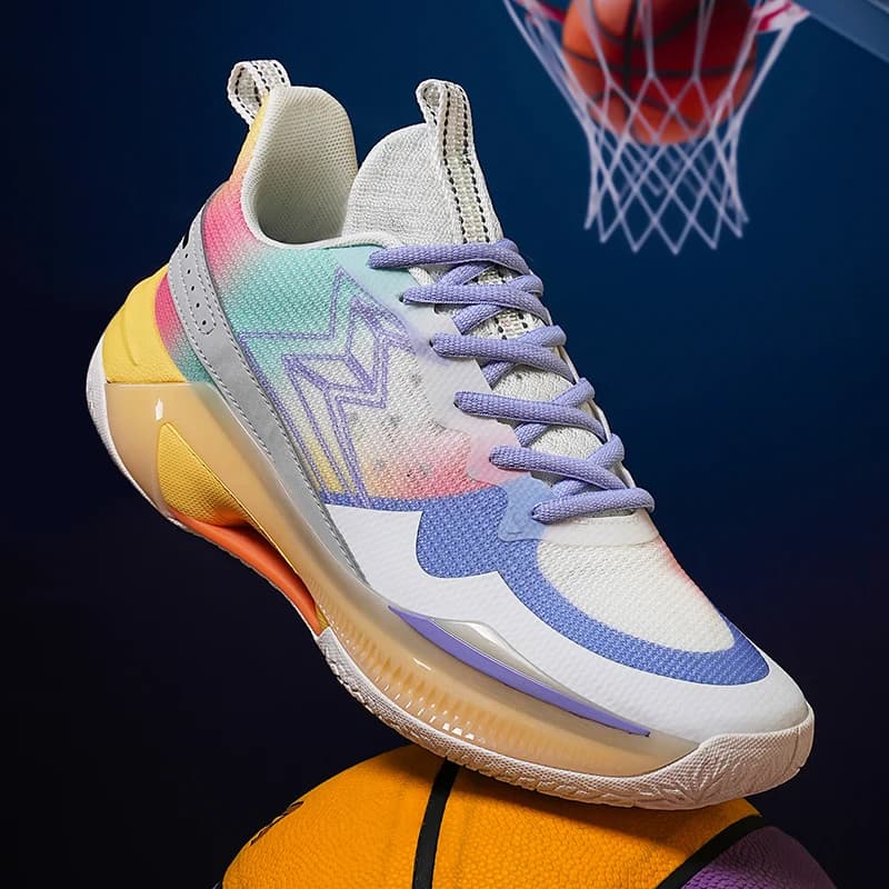 Scarpe da basket professionali da uomo, modello alto, tomaia traspirante, suola antiscivolo, ammortizzanti, per allenamento sportivo.