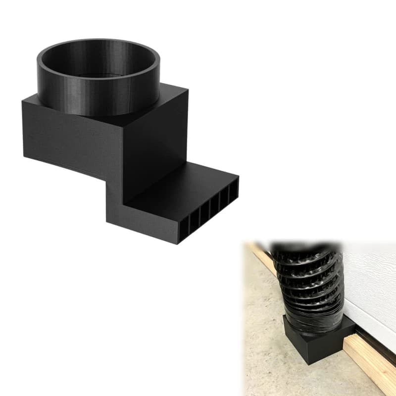 Garage Door Vent Flush Mount Adapter for Gas and Dust Emissions From Laser Engraving Machine Workshops 4/5/6in Exhaust Hose Port