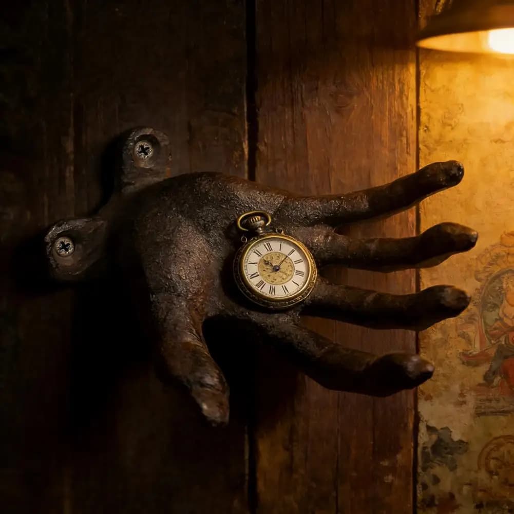 Solid Cast Iron Hook Hand Wall Hook Metal Distressed Finish Decor Tealight Candle Holder Jewelry Ring Organizer for Entryway