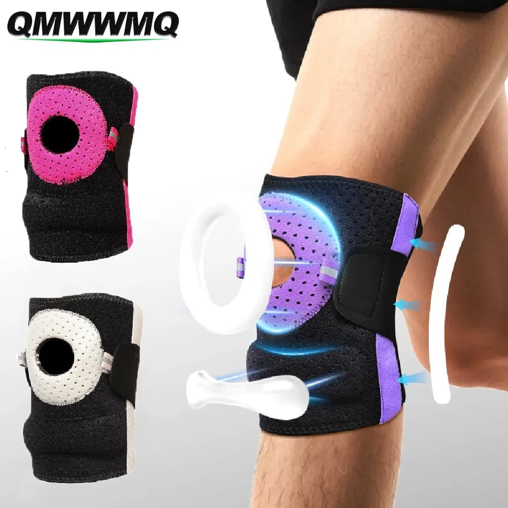Supporto per Ginocchio Regolabile, Antiscivolo con Cuscinetto in Silicone e Supporto a Molla, Sollievo dal Dolore del Tendine Rotuleo