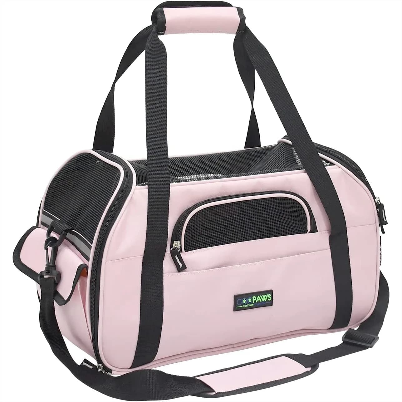 Soft-Sided Pet Carrier for Small Dogs Cats Puppy, Airline Approved Travel Handbag with Safety Belt Loop, Collapsible &