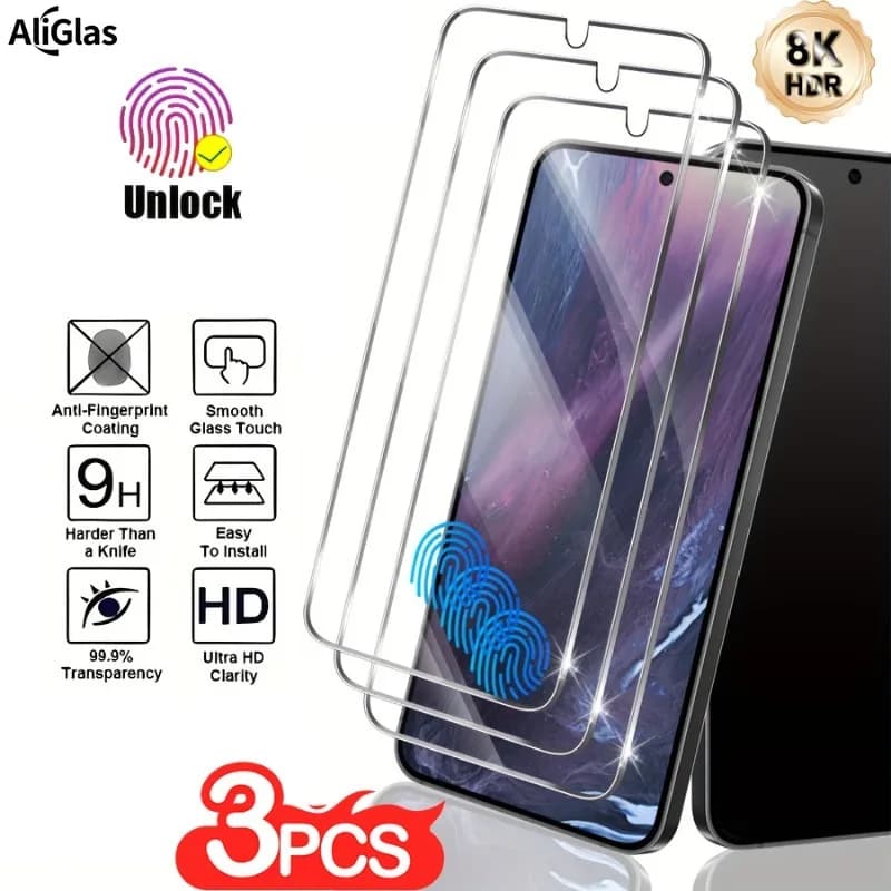 3 pezzi 9H durezza vetro temperato per Samsung S25 S24 Plus protezione dello schermo del telefono per Samsung S25 S24 Ultra S23 S22 S21 vetro FE