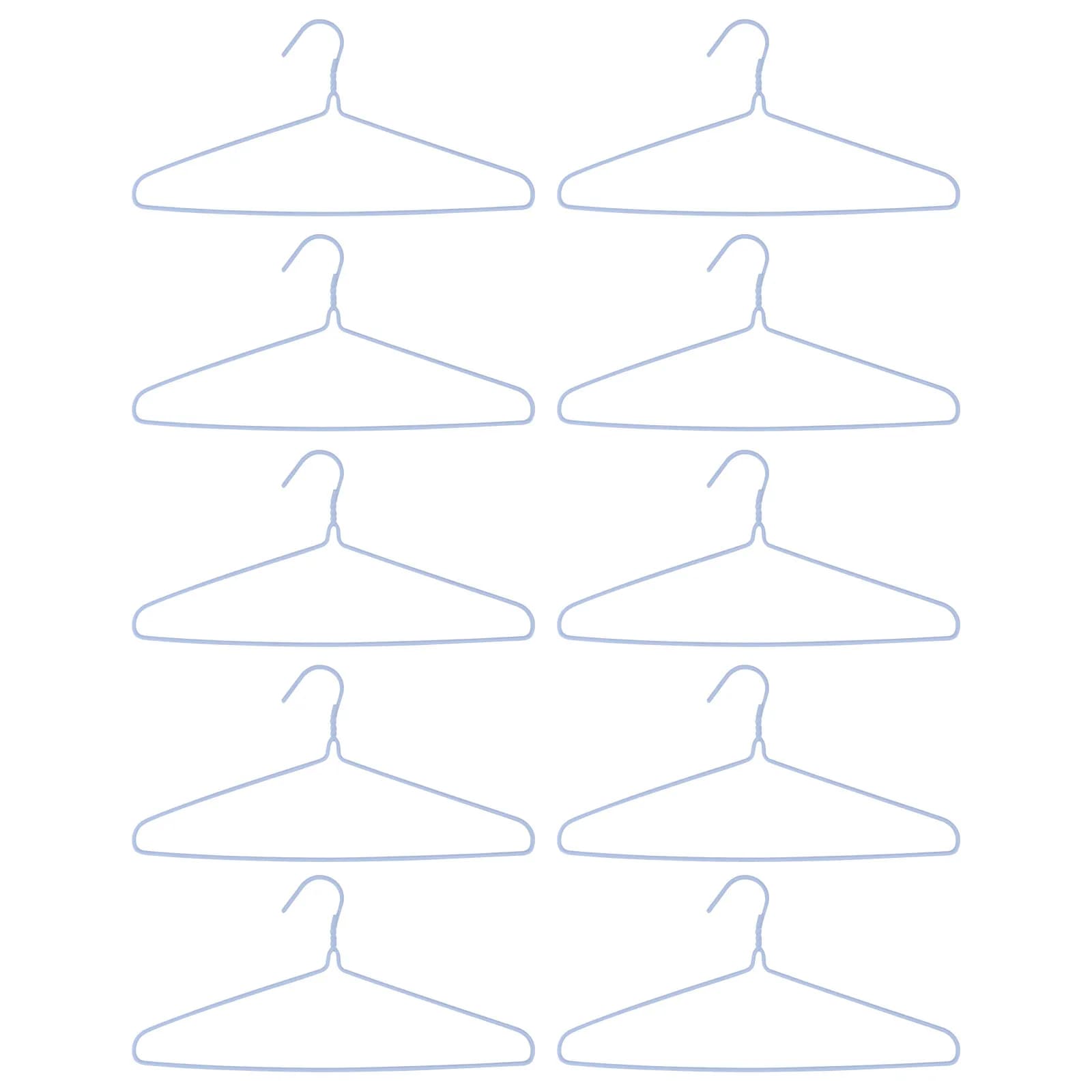 10 durable metal coat hangers with smooth and non-deformable surface for daily domestic use and storage