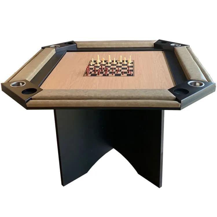 Poker table hand rubbing mahjong table chess backgammon three-in-one home entertainment